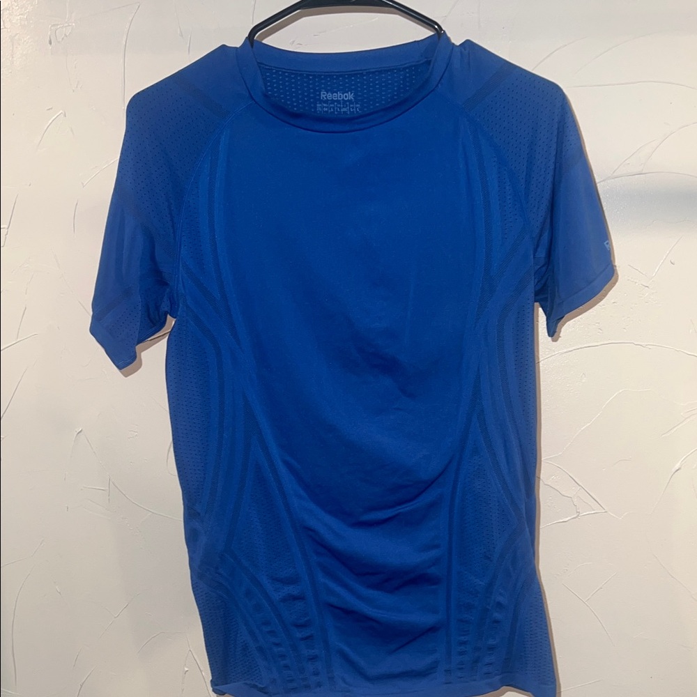 Reebok Blue Performance Short Sleeve Tee- large